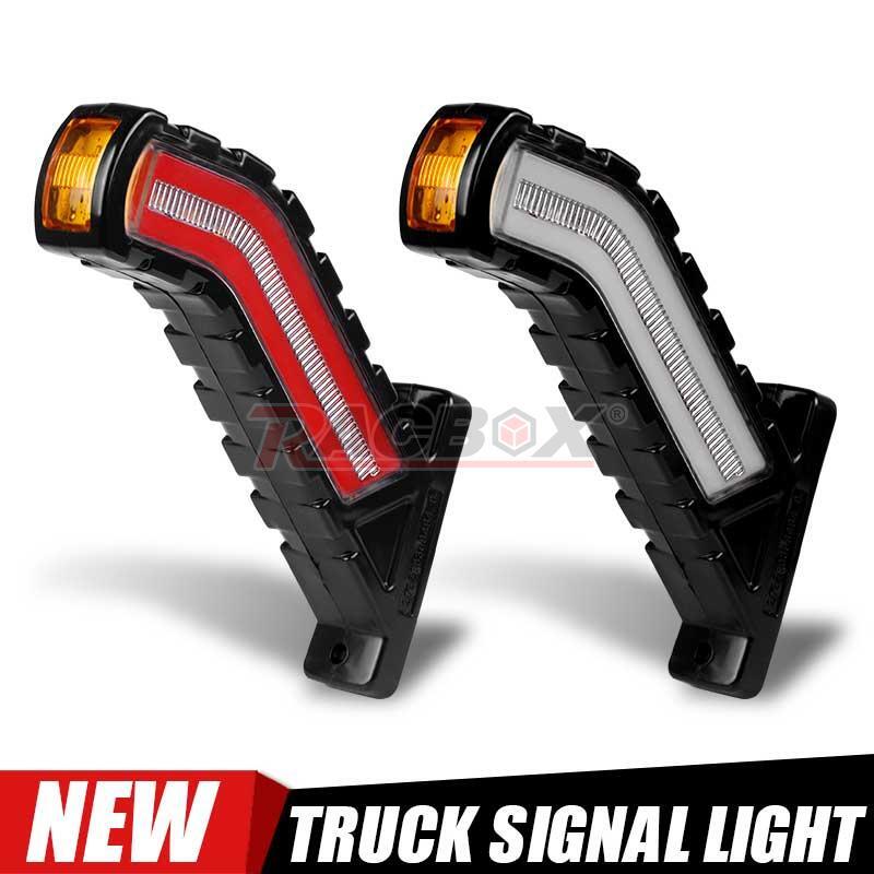 2 LED Trailer Stop Turn Signal Trailer Truck Side Marker Flowing Outline Light