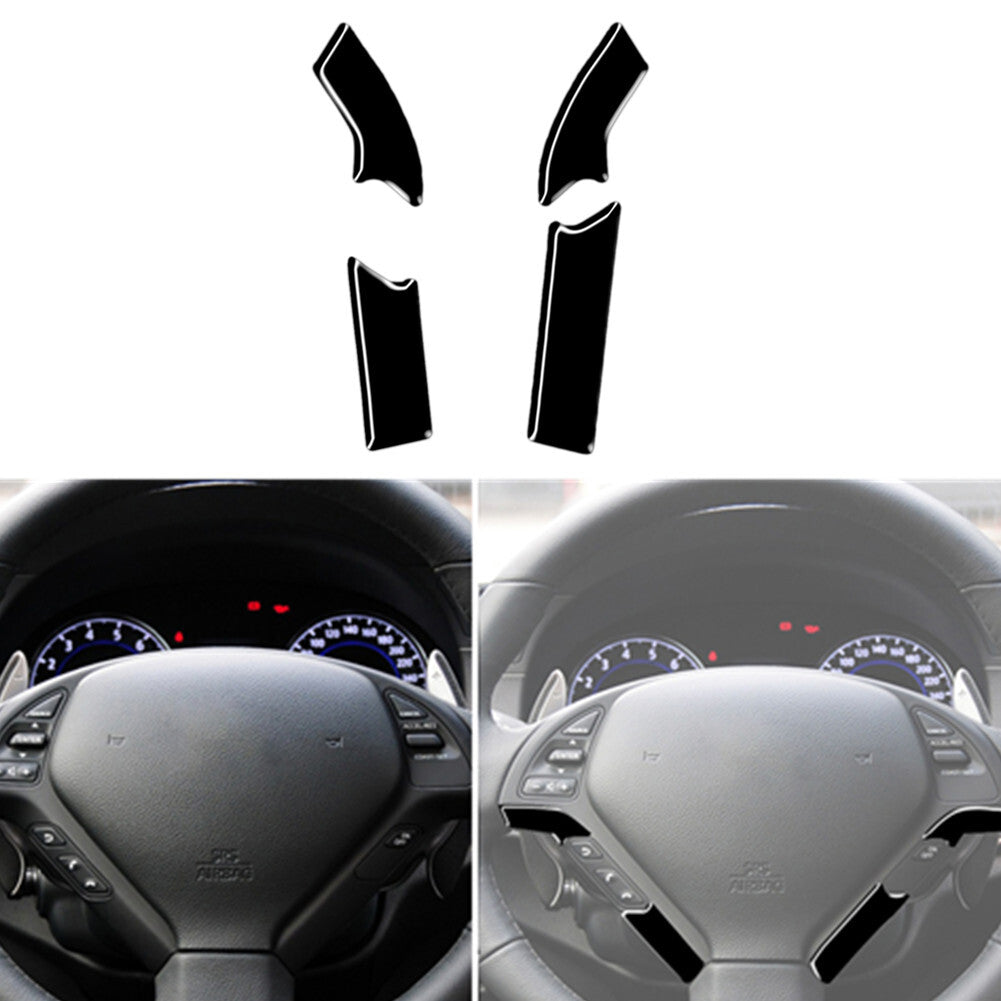 Piano Black Ssteering Wheel Button Sticker Cover Trim for Infiniti G37 2010-2013
