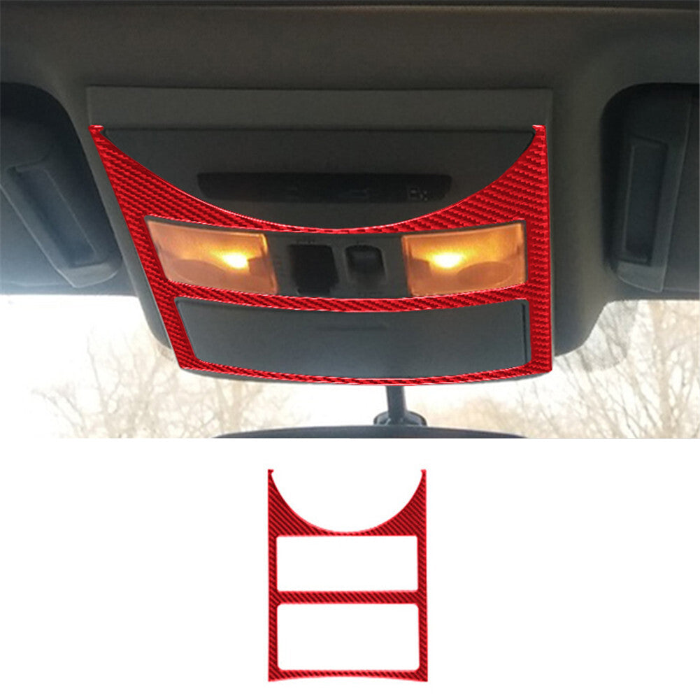 Red Carbon Fiber Ceiling Light Frame Trim Cover for Nissan Quest 2004-2006 TypeB
