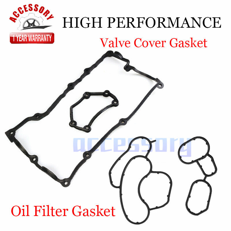 Valve cover gasket + oil filter gasket kit for BMW E83 N46B20 engine (03-10)