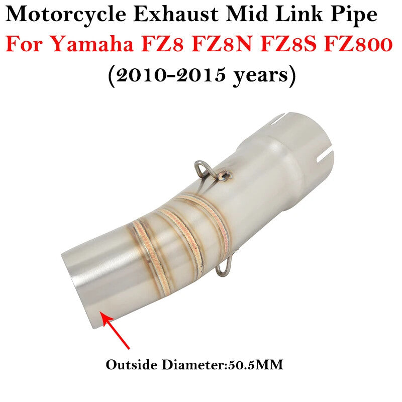 Slip On for Yamaha FZ8 Fazer FZ8N FZ8S FZ800 2010-2015 Muffler 51mm Middle Link Pipe