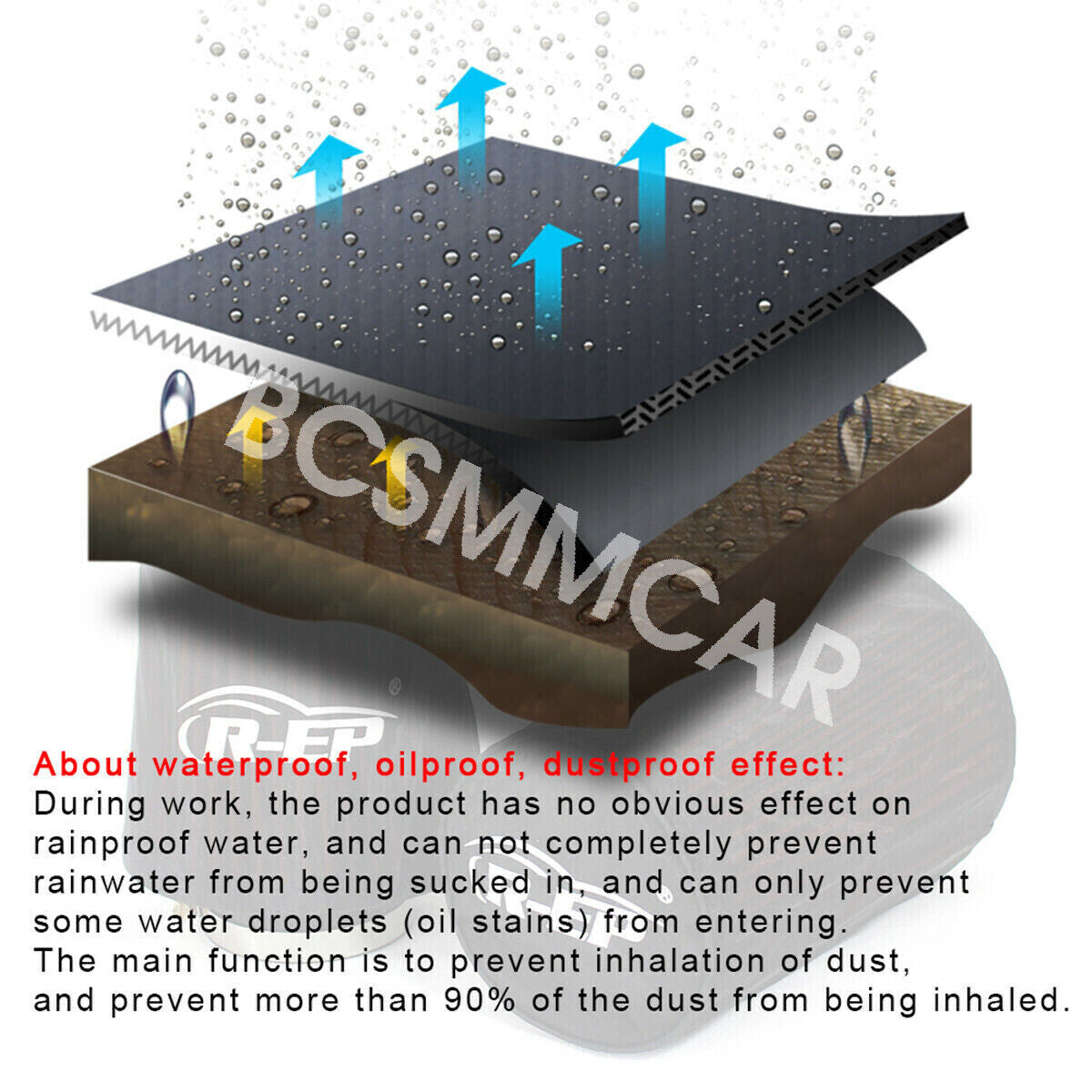 High Flow Car Air Filter Dust Cover Dustproof Waterproof Oil-proof Outwear Black