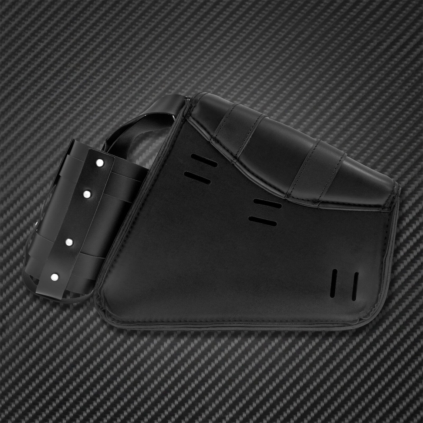 Motorcycle Saddlebag Storage Left Side Luggage Tool Saddle Bag w/ Bottle Bag