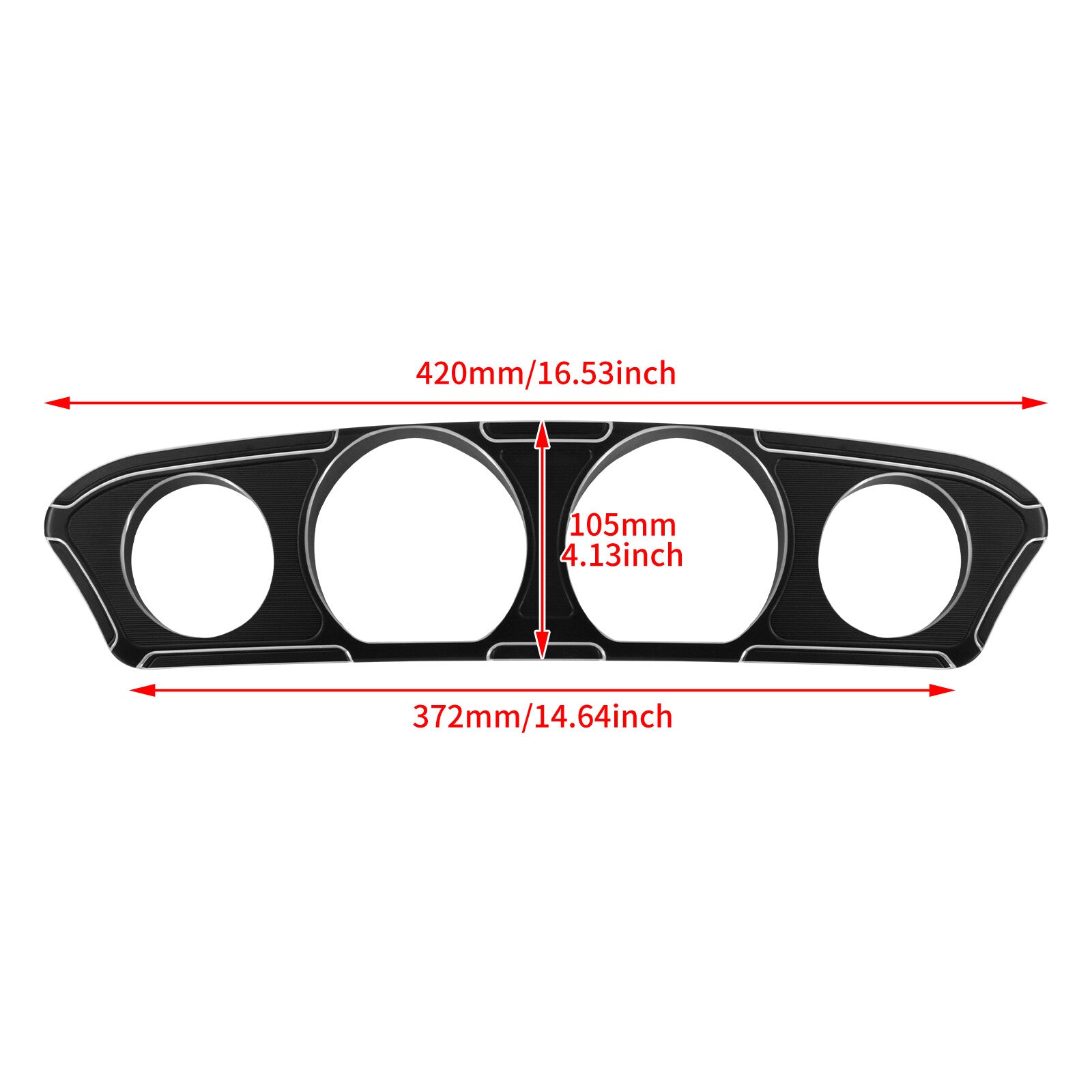 Black Gauge Trim Cover Fit for Harley Touring Electra Street Tri Glide 2014-2023