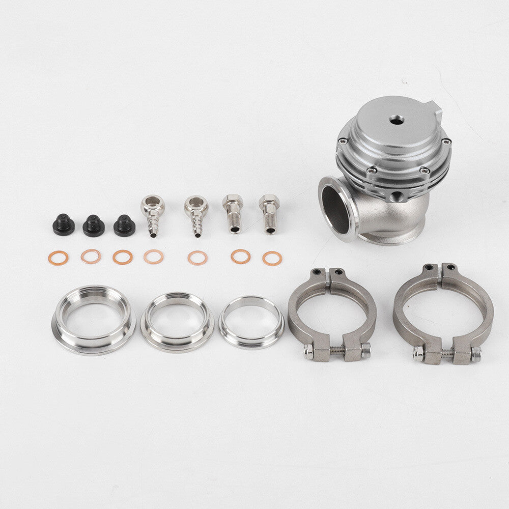 Silver 38mm external turbine Wastegate V-band flange 22PSI for manifold universal
