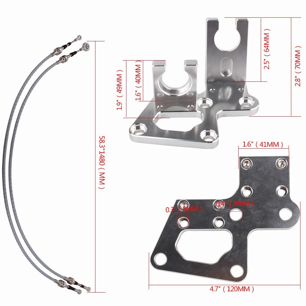 RSX Shifter K-Series Shifter Box Cables Shift Linkage for Civic K20 K24 EG EK