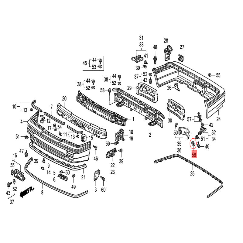Qty 20 front and rear bumper retainer push-mount clips for Honda 91502-SP0-003