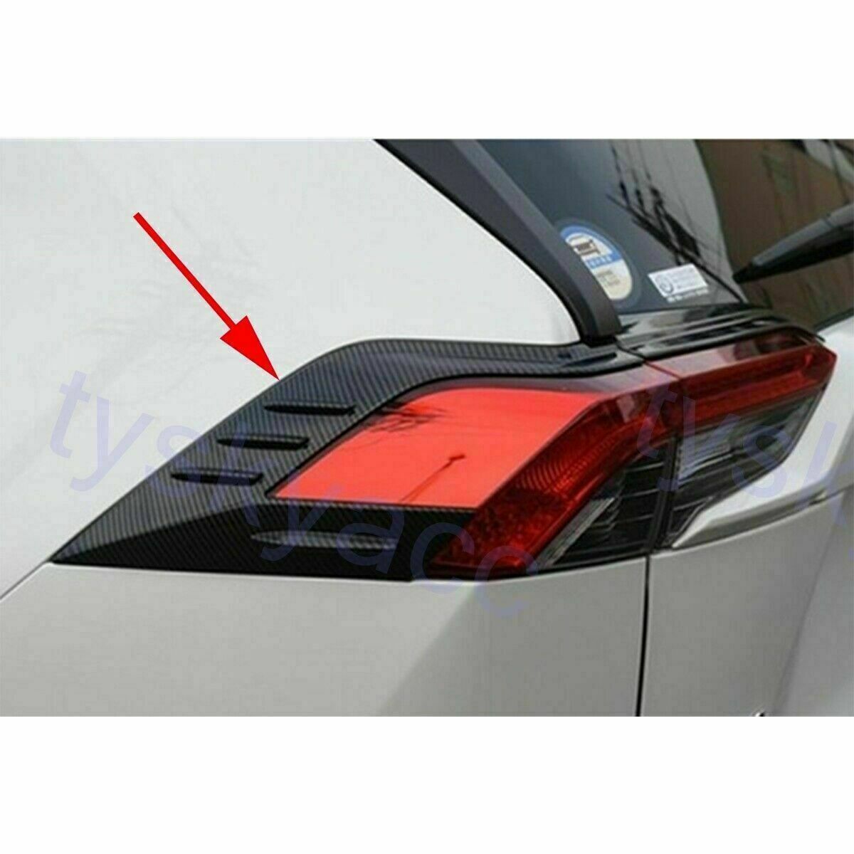 for Toyota RAV4 2019-2023 Carbon Fiber Texture Rear Tail Light Lamp Cover Trims