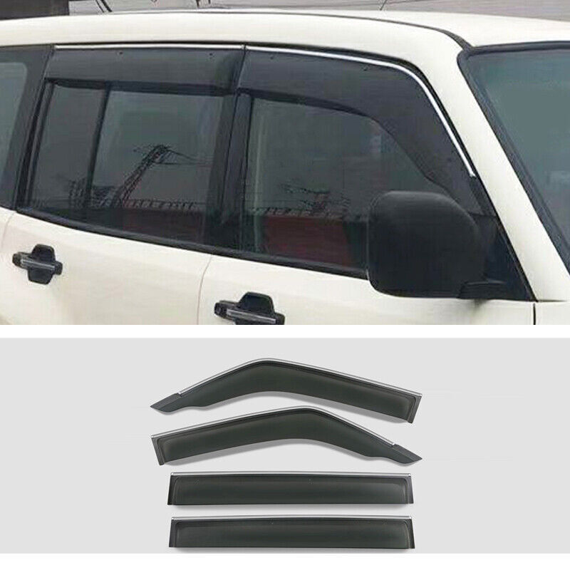 for Mitsubishi Pajero V93 V97 V73 V77 Window Visors Sun Rain Guard W/Chrome Trim