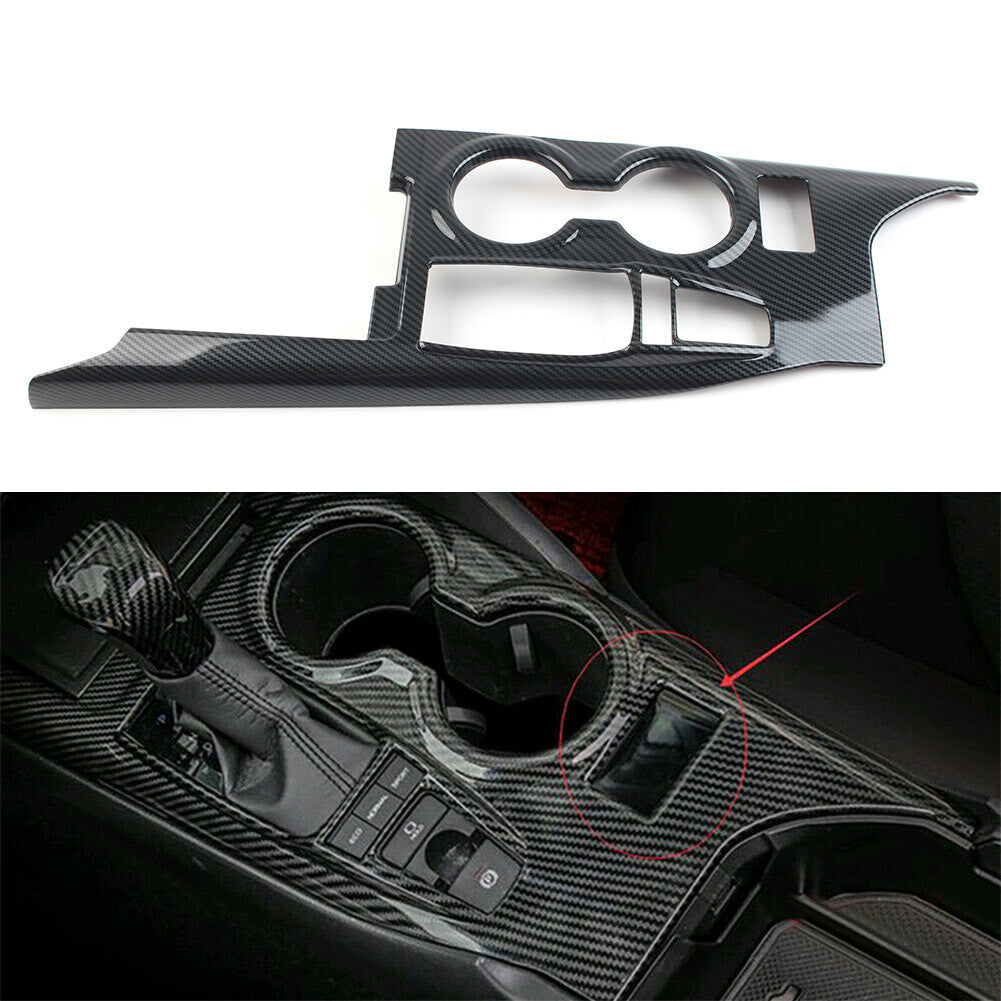 Carbon Fiber Look Black Gear Shift Box Panel Cover Trim for Toyota for Camry 18-20