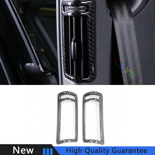 Fit for Audi A6 A7 2019-2024 Carbon Fiber B Pillar Vent Air Outlet Frame Trim 2P