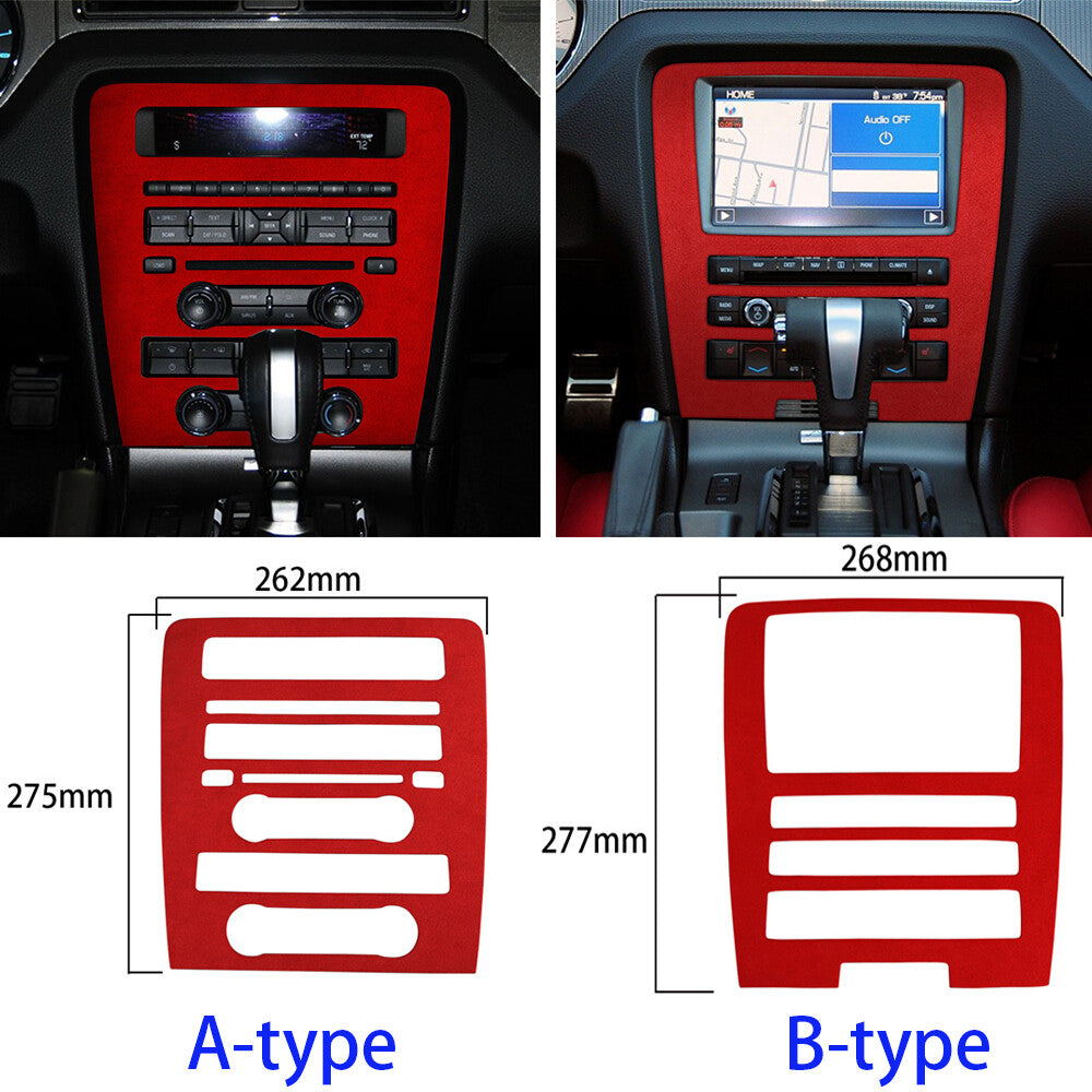 Suede Yellow Central Control Navigation CD Panel Trim for Ford for Mustang 2009-2013