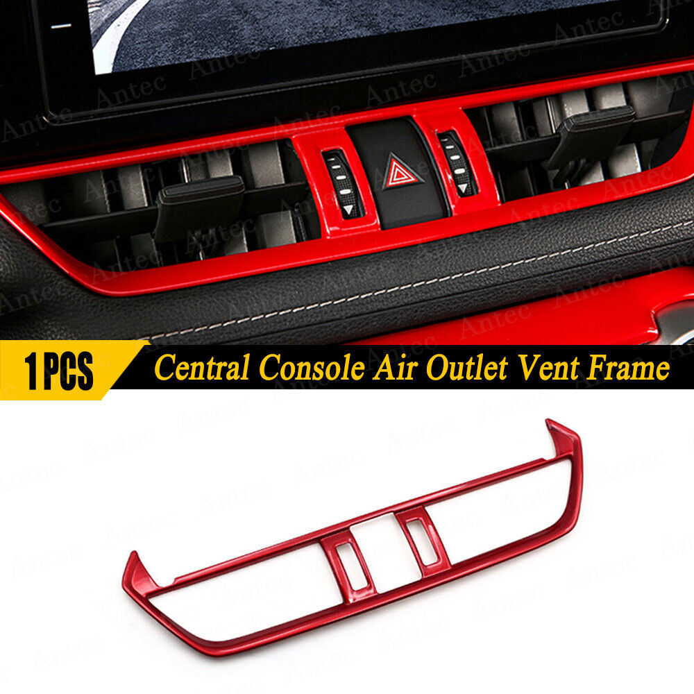 Red Car Central Console Air Outlet Vent Frame Trim ABS For 2019-2023 for Toyota RAV4