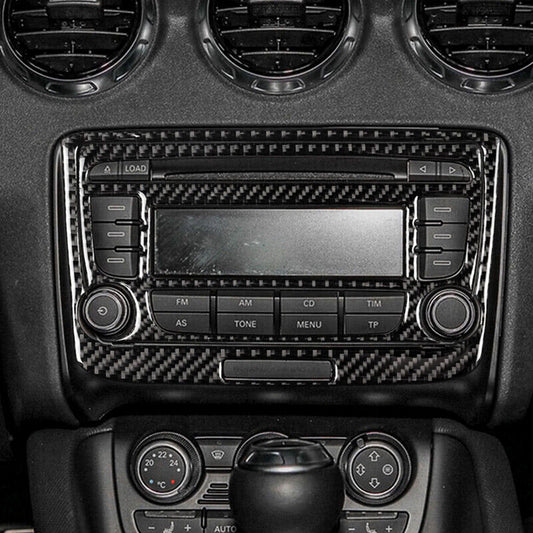 Carbon Fiber Car Control Air Conditioning CD Panel Cover for Audi TT TTRS 08-14