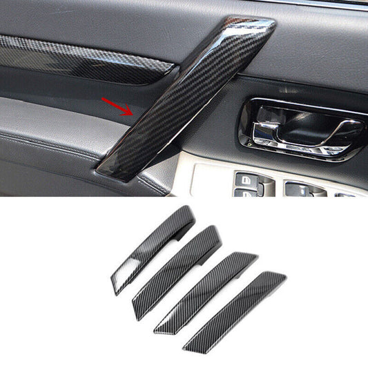 Carbon Fiber Door Armrest Stripe Trim for Mitsubishi Pajero Montero 2009-2021