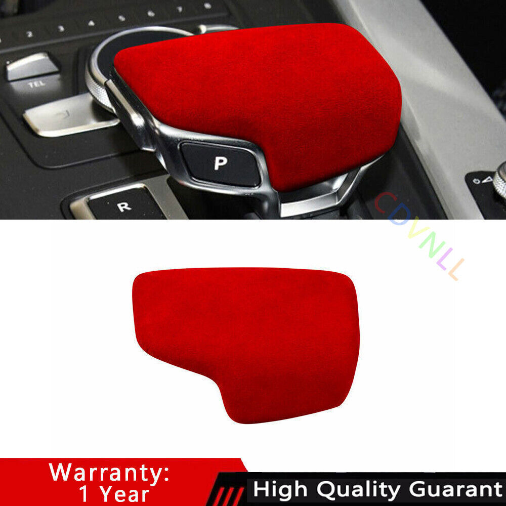 Fit for Audi Q5 Q7 2017-2024 Red Alcantara Inner Gear Shift Knob Head Cover Trim