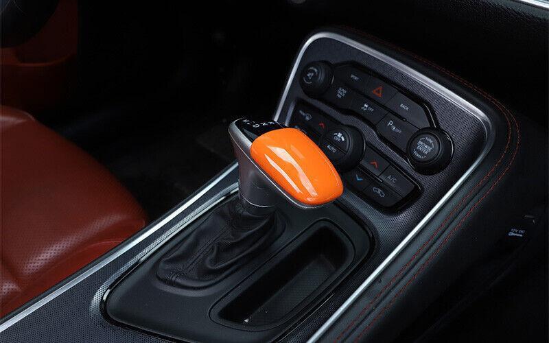 Fit for Dodge for Challenger 2015-2021 Orange Console Gear Shift Knob Cover Trim 1pc