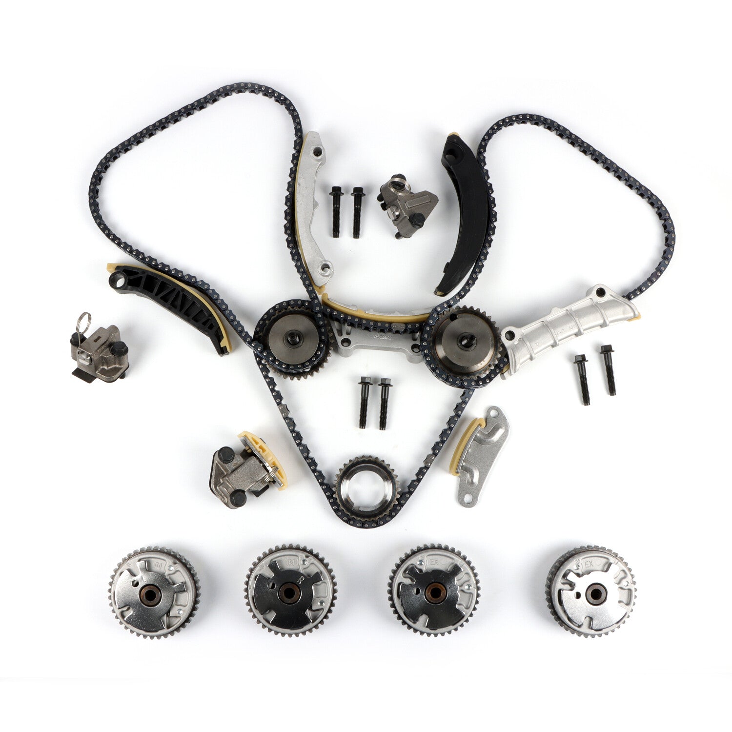 Complete Kit Timing Chain+ 4VVT Cam Phaser Int Exh for Chevy Equinox CTS