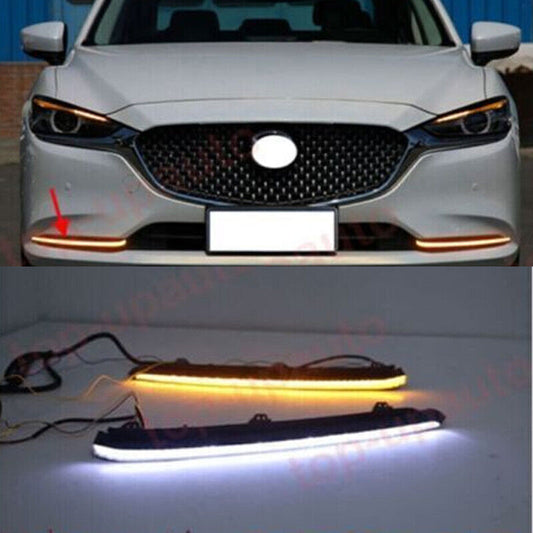 for Mazda 6 2018-2021 LED Front Fog Lamp Daytime Running Lights turn signal DRL