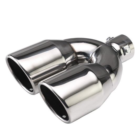 2'' ID 3.5''OD Universal Dual Exhaust Tip Slant Tips Double Wall Tip Rolled tip