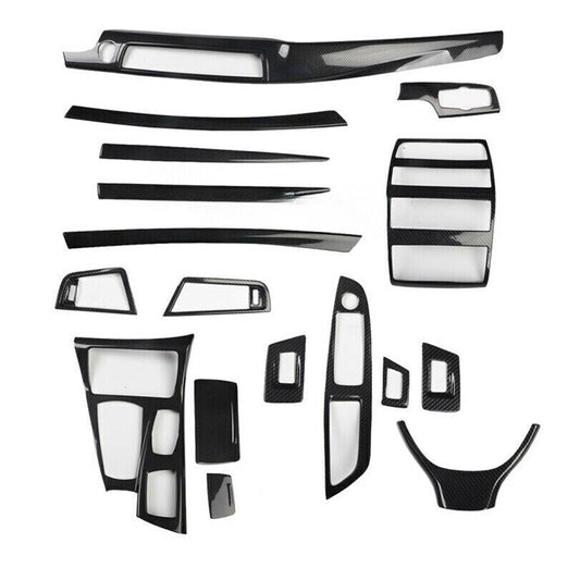 for BMW 5 Series 2011-2016 Carbon Fiber Look Interior Molding Kit Cover Trim 17P