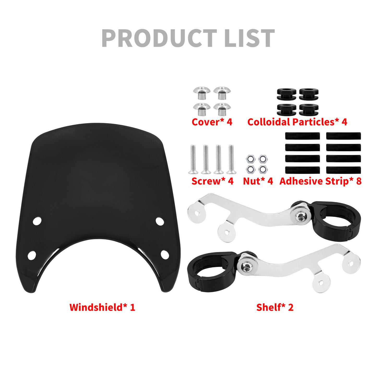 39mm Windshield Black Windscreen Fit for Harley Sportster XL 883 1200 2004-2022