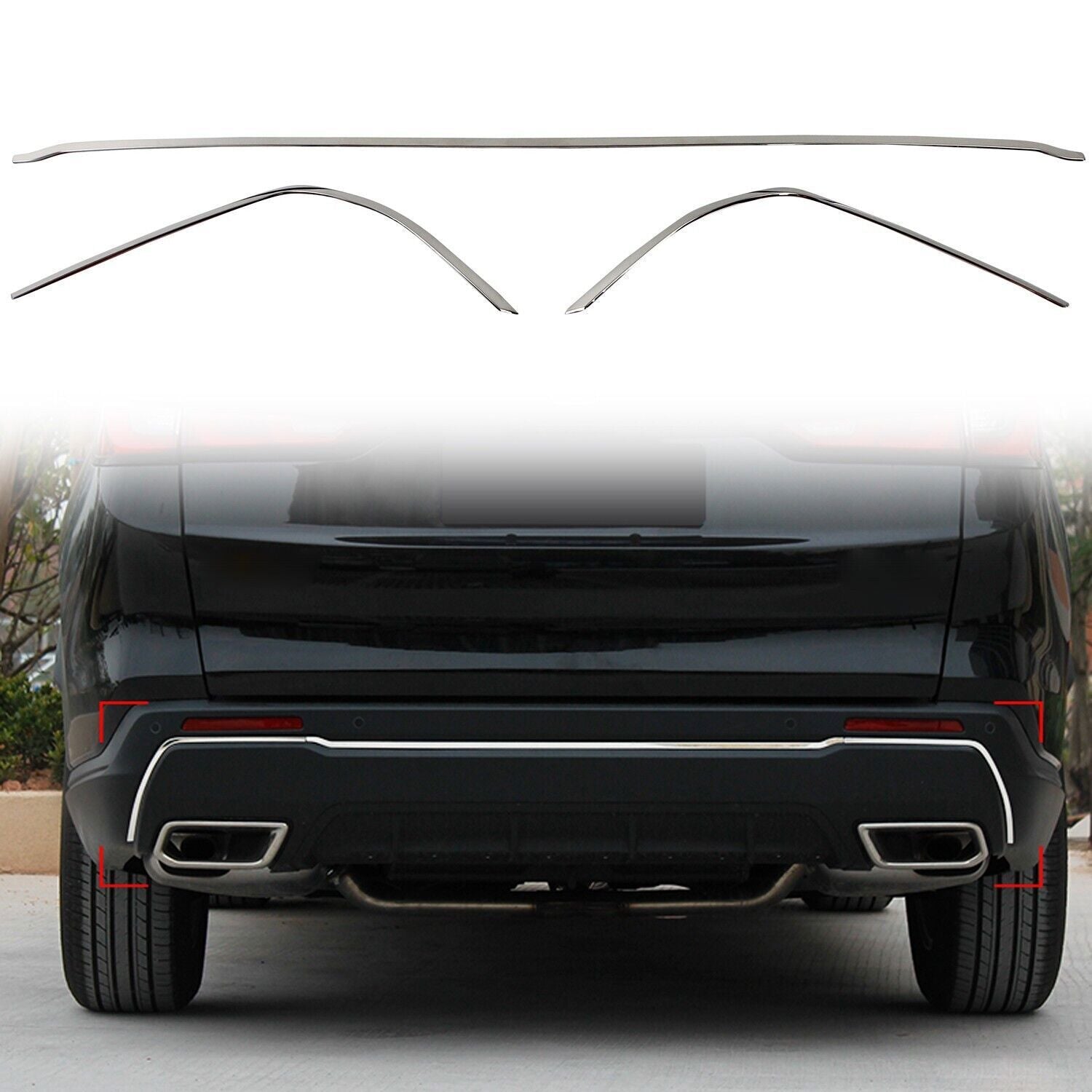 for Honda CR-V CRV 2023-2024 Stainless 3P Rear Bumper Decor Molding Chrome Cover