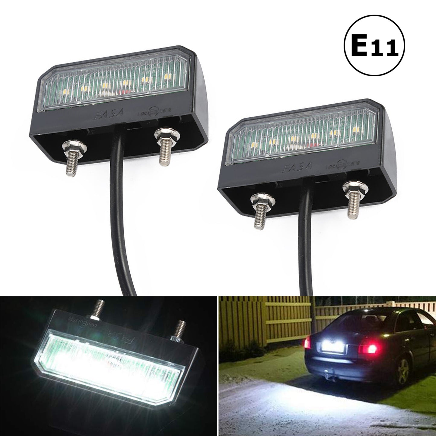 2PCS 6 LED LICENSE NUMBER TRAILER BOAT UTE 12-24V PLATE LIGHT LAMP TRUCK CARAVAN