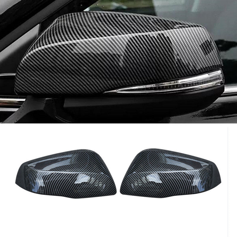 2P Carbon Fiber Rearview Mirror Moulding Cover Trim for Toyota Highlander 20-24