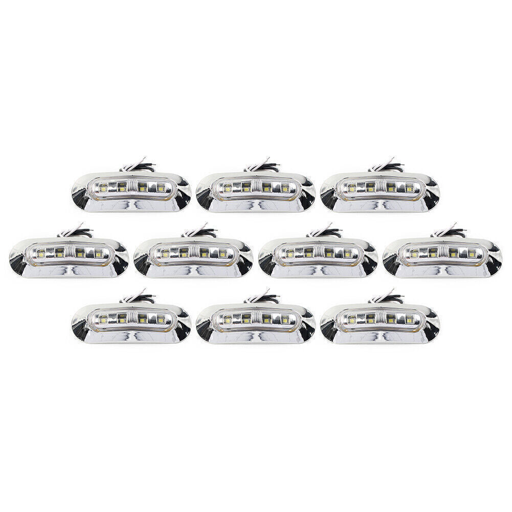 10x LED Side Clearance Marker Light For Car Truck Trailer Pickup 12V 24V White