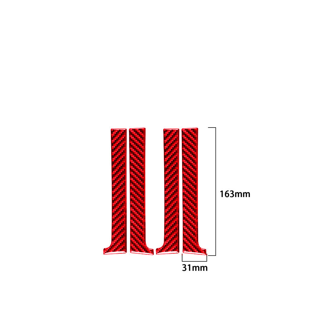 4Pcs Red Carbon Fiber Inner Door Handle Cover Trim for Toyota Tundra 2014-2018