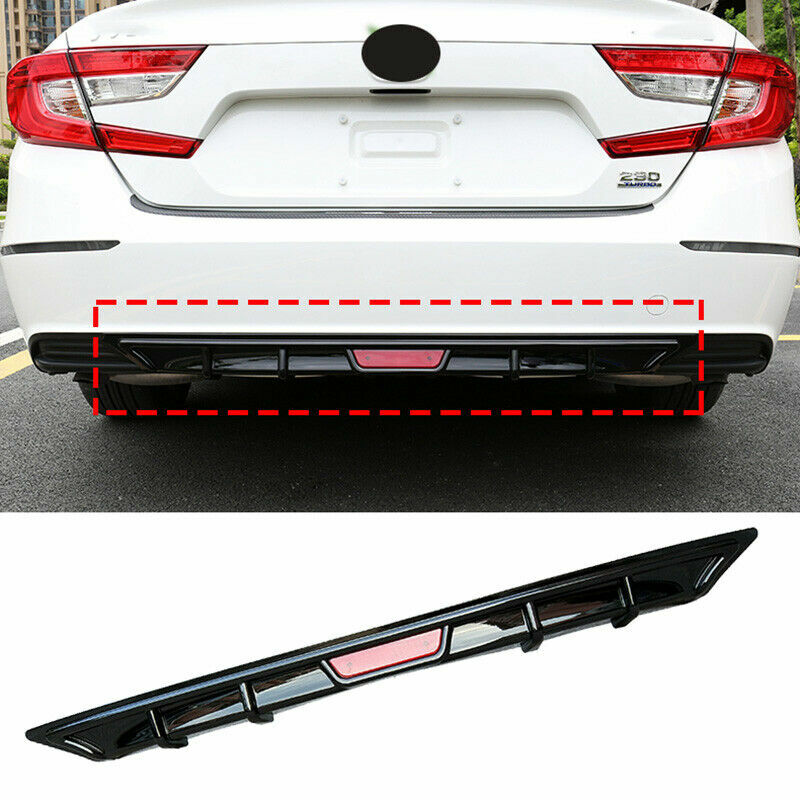 GLOSSY BLACK for HONDA ACCORD 10TH 2018-2021 REAR BUMPER DIFFUSER LIP GUARD TRIM