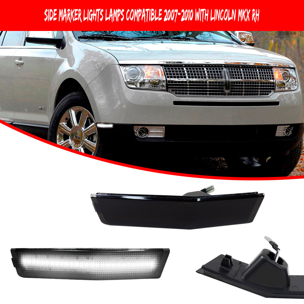 Smoked lens with white LED front marker light for 2007-2010 for Lincoln MKX