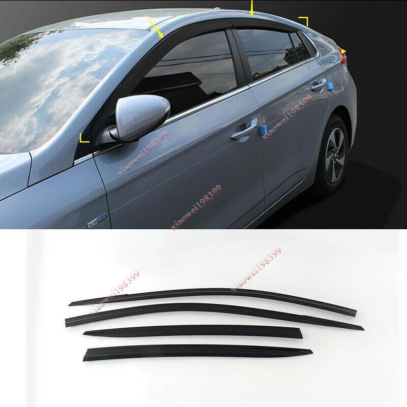 for Hyundai Ioniq 2017-2021 Black Window Wind Visors Rain Guard Vent Deflectors