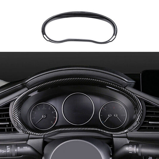 for Mazda 3 Axela 19-2023 ABS Carbon Fiber Dashboard Instrument Cover Frame Trim