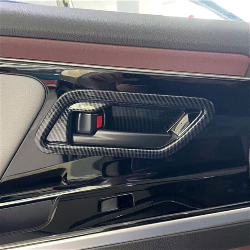 for Toyota Bz4x 23-2024 Carbon Fiber Style Inner Door Handle Bowl Cover Trim 4X
