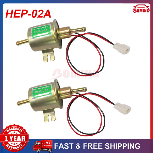 12V Universal Direct-Flow Low-Pressure Electric Fuel Pump HEP-02A 2-Piece Gas/Diesel Fuel Pump
