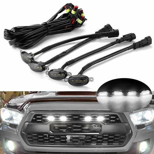 for Ford F150 2004-2024 Front Grille Smoke LED Light Style DRL Lamp trim