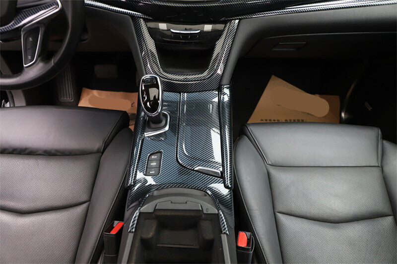 for Cadillac XT5 2017-19 ABS Carbon Fiber Middle Console Gear Shift Cover Trims