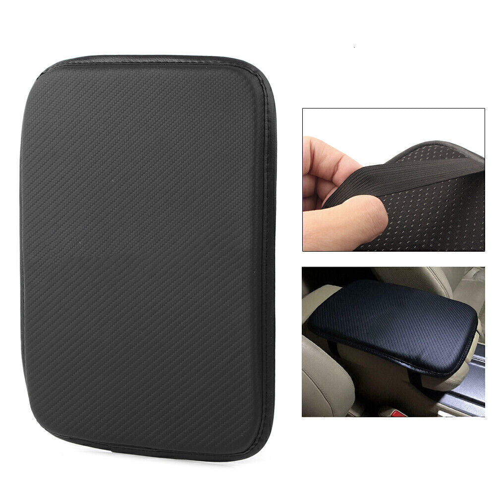 for Toyota Carbon Fiber Center Console Armrest Cushion Mat Pad Cover With Emblem
