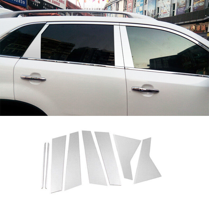 Chrome Pillar Posts for Kia Sorento 2011-2015 8pc Set Door Trim Mirror Cover Kit