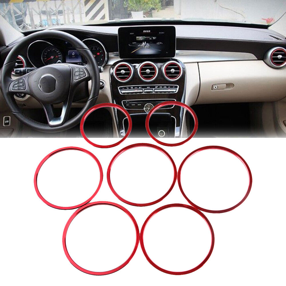 7-Piece Red Interior Vent Socket Cover Trim for Mercedes-Benz C-Class W205