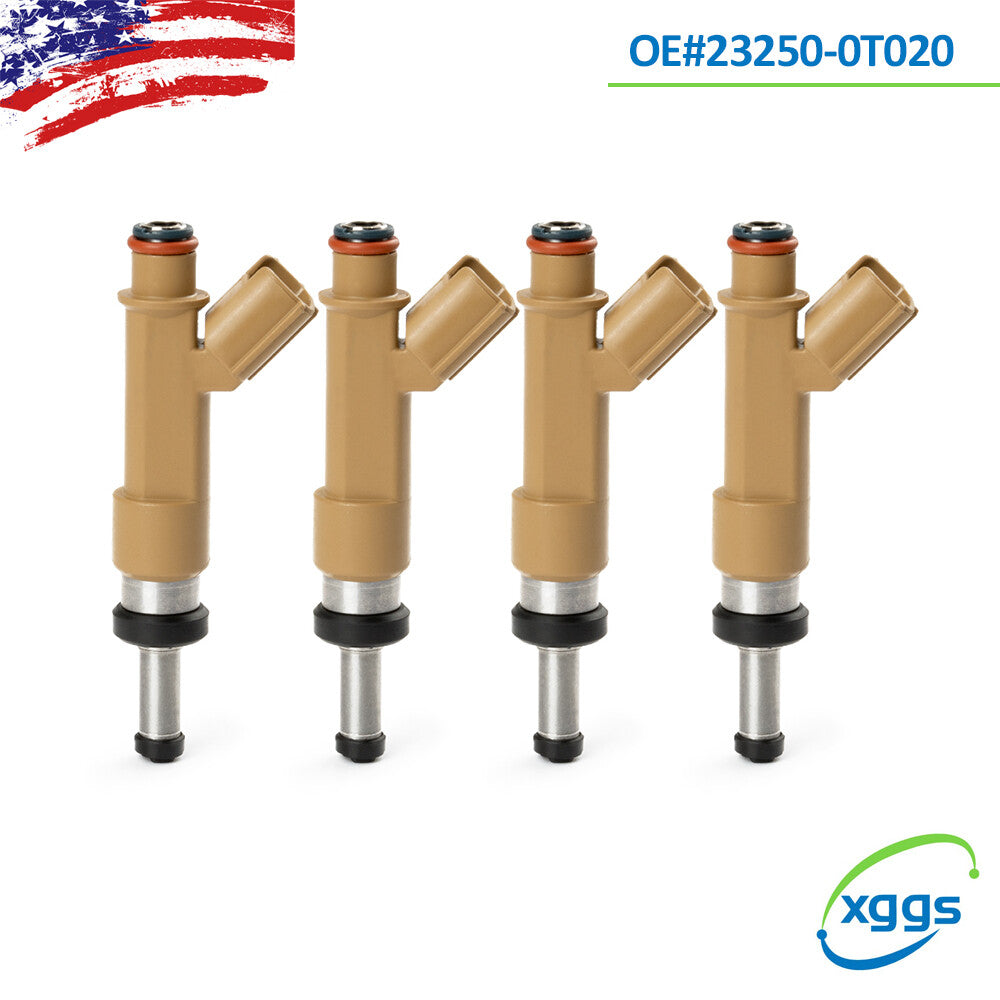 Set of 4 for Toyota for Corolla 2009-15 1.8L 2ZR-FE Matrix 23250-0T020 Fuel Injector