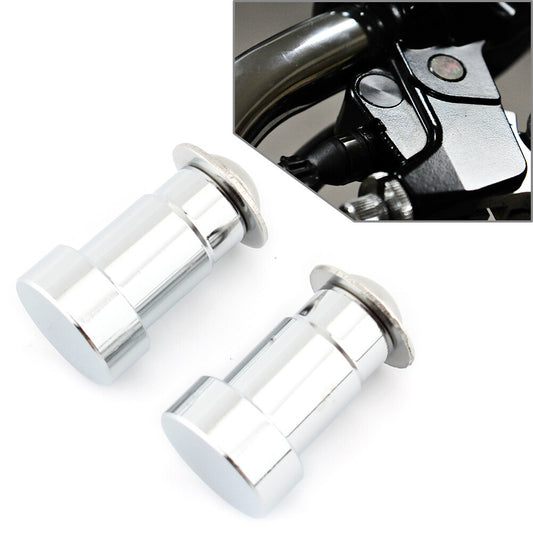 Pair CNC Mirror Hole Caps Cover Fit For Thruxton Aluminum Motorcycle Chrome