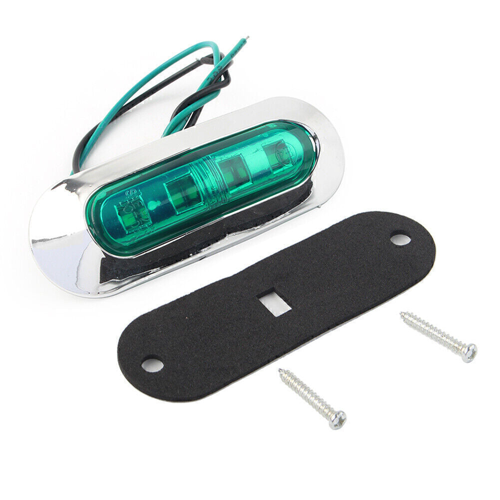 For Car Truck Trailer Pickup 12V 24V 4 LED Side Clearance Marker Green Light