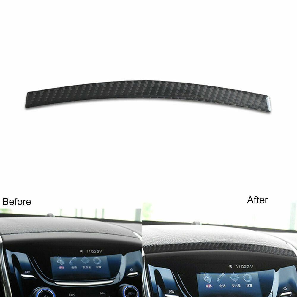 Carbon fiber interior GPS navigation panel trim fits the for Cadillac ATS 2013 - 19