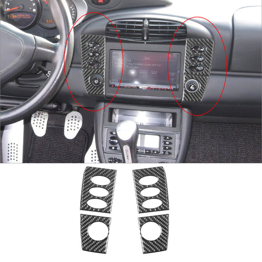 4x carbon fiber radio console bezel for Porsche /996 1998-2004