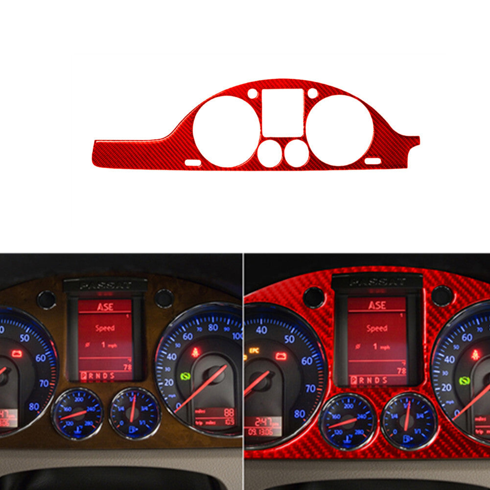 Red Carbon Fiber Speedmeter Panel Trim Cover for Volkswagen for Passat 2006-2011
