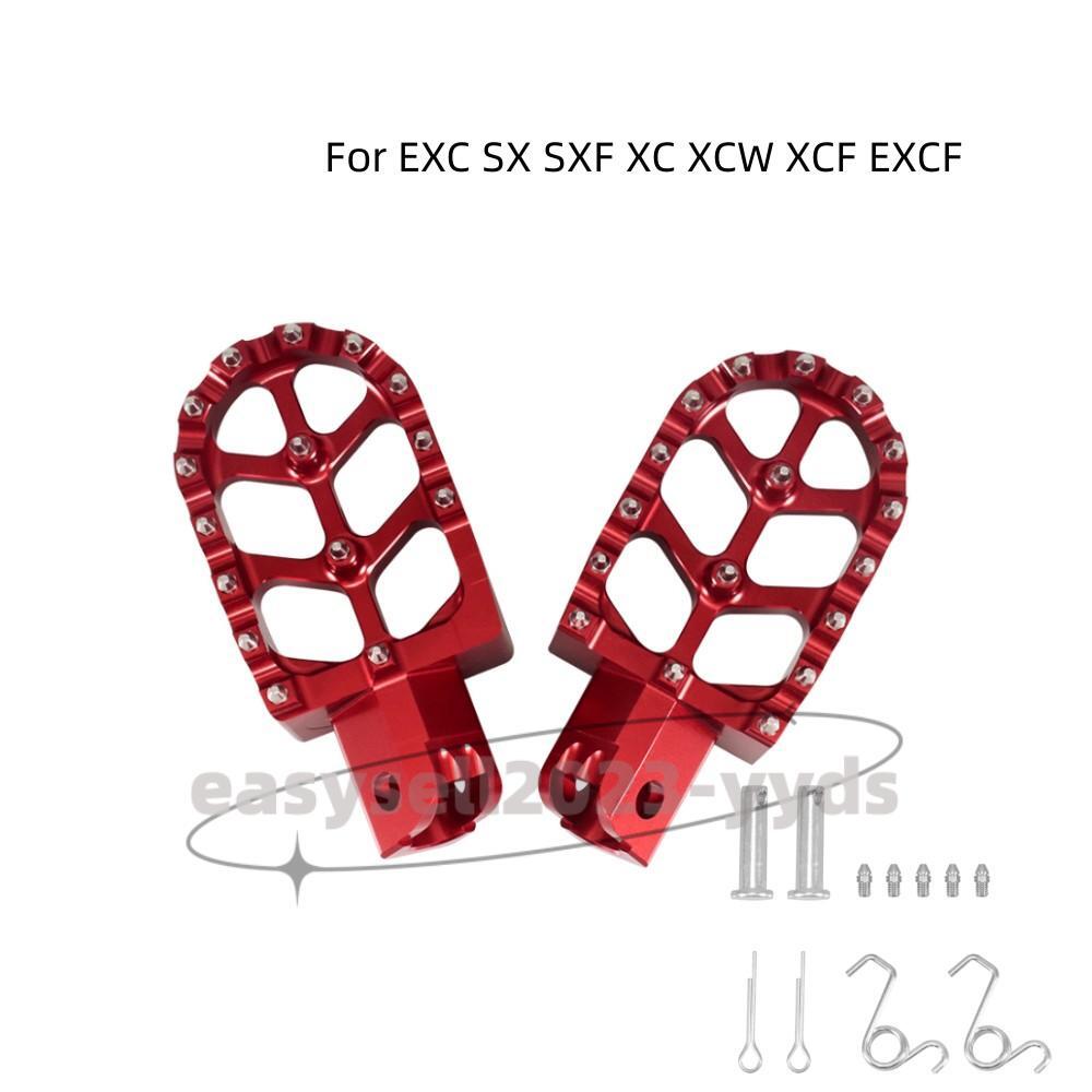 1 Pair CNC Foot Pegs Pedal Red Wide Footrests For 250 350 450 SXF XCF XCF-W XCW