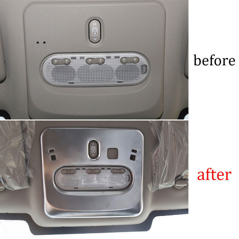 Front Reading Lamp Frame Cover Trim for Nissan Rogue Sport 2017-21 Matte Silver